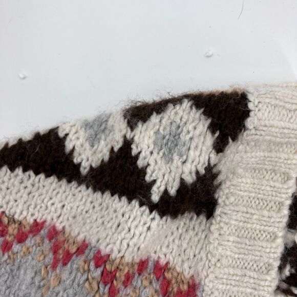 American Eagle Oversized Cropped Knit Fair Isle Cardigan Sweater, sz S cabincore - Picture 8 of 8